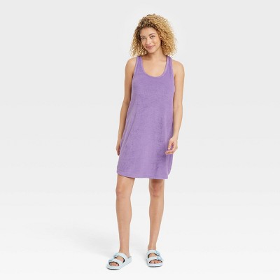 Women's Terry Tank Dress - A New Day™ Purple