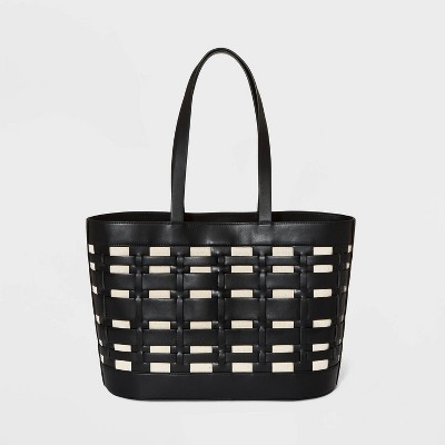 Basket Weave Woven Tote Handbag - A New Day™