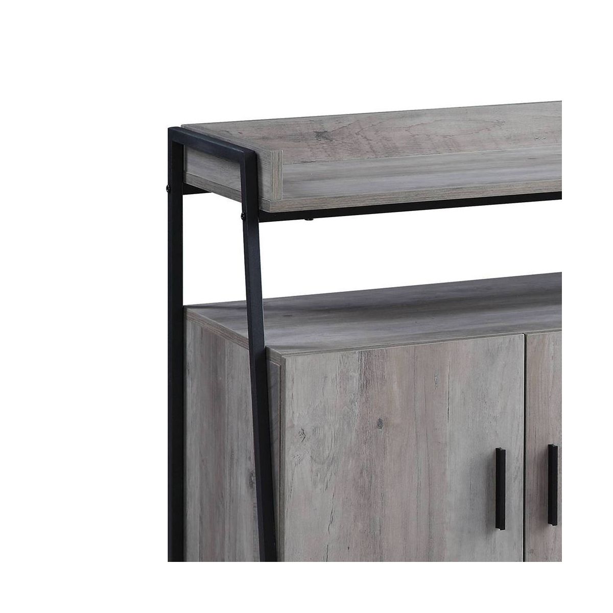 Acme Furniture 52" Samiya TV Stand for TVs up to 50" Gray Oak/Black Finish: Media Console with Open Back & Doors - thumbnail 4