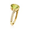 Ross-Simons 1.20 Carat Peridot Ring With .16 ct. t.w. Lab-Grown Diamonds in 14kt Yellow Gold Size 5 - 3 of 4
