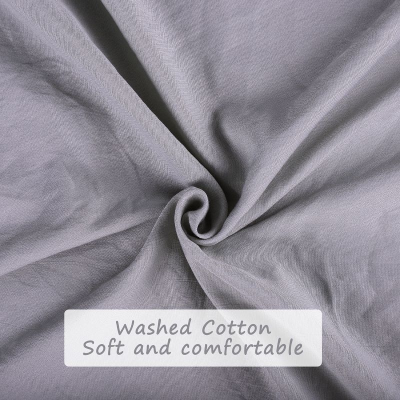 PiccoCasa 2 Pcs Soft Washed Polyester Pompon Bedding Duvet Cover Set, 5 of 7