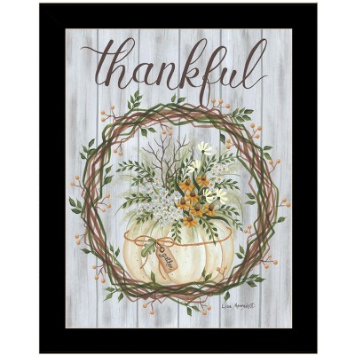 HomeRoots Thankful Wreath Black Framed Print Wall Art