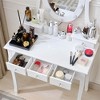 Makeup Vanity Desk and Stool Set, Vanity Mirror with Lights and Table Set, Small Vanity Table for Bedroom - 3 of 4