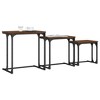 vidaXL Nesting Coffee Tables 3 Set with Metal Frame and Engineered Wood Top - Brown Oak Finish for Living Room, Bedroom and Office'. - 2 of 4
