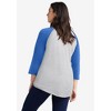 ellos Plus Size Colorblock 3/4 Sleeve Tee - 3 of 4