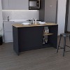Depot E-Shop Kitchen Island with Large Countertop, Open Storage Shelves and Double Door Cabinet - 3 of 4