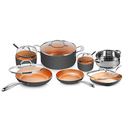 Gotham Steel Copper 3 Piece Nonstick Fry Pan Set - 8'',10'', And 12'' &  Reviews