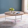 NicBex Modern 36.5" Round Coffee Table with Metal Cross Legs for Living Room and Bedroom - 3 of 4