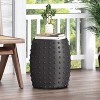 Vynxaria Patio End Tables - 18-Inch Black Lightweight Concrete Side Table - 2 of 4