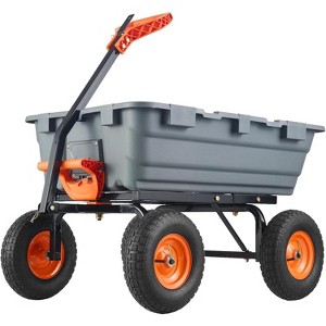 Coucheta 800 LB Capacity Garden Dump Cart, Utility Wagon with Quick-Release Dumping & 10" Inflatable Tires, Heavy-Duty Steel Frame for Yard Work - 1 of 4