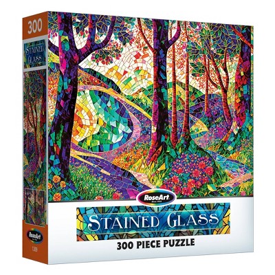 RoseArt Stained Glass The Long and Winding Road Jigsaw Puzzle - 300pc