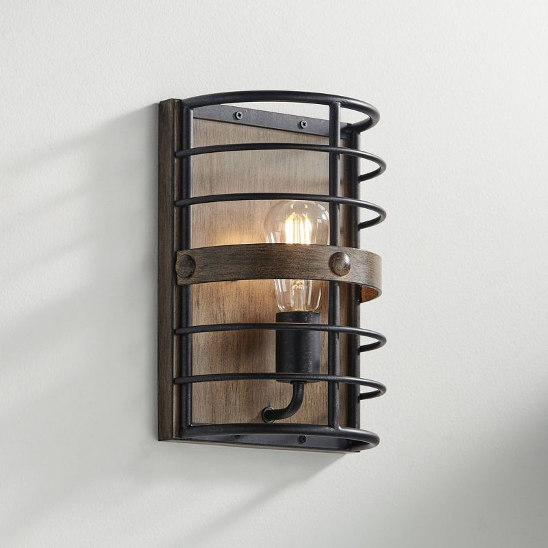 Franklin Iron Works Lexi Rustic Farmhouse Industrial Wall Light Sconce Oil Rubbed Bronze Hardwire 8" Fixture for Bedroom Bathroom Vanity Reading House, 2 of 7