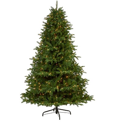 Nearly Natural 7-ft South Carolina Spruce Artificial Christmas Tree with 500 White Warm Lights and 2644 Bendable Branches