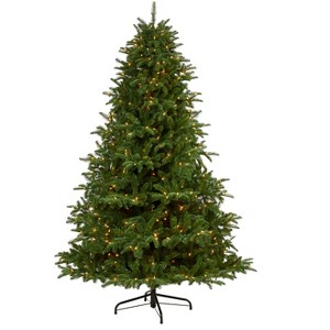 Nearly Natural 7-ft South Carolina Spruce Artificial Christmas Tree with 500 White Warm Lights and 2644 Bendable Branches - 1 of 4