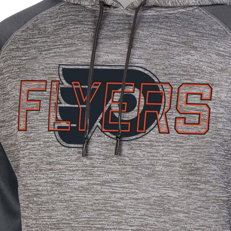 NHL Philadelphia Flyers Men&#39;s Gray Performance Hooded Sweatshirt, 3 of 4