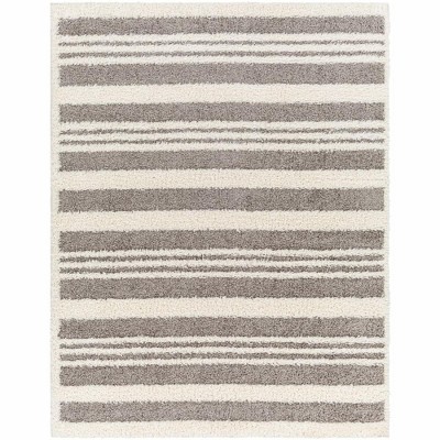 Mark & Day Leitchfield 7'10"x10' Rectangle Woven Indoor Area Rugs Gray: Modern Stripe, Stain-Resistant, Pet Friendly