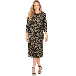 Catherines Women's Plus Size Liz&Me Ponte Knit Dress - 1 of 4