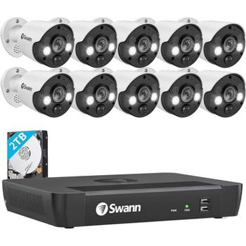 Swann Pro 4K Ultra HD 16 Channel Security Camera System, 2TB NVR, 10 PoE IP Cameras Outdoor, 1686810FB