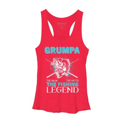 Women's Design By Humans Grumpa Man Myth Fishing Legend By HoangCathrine Racerback Tank Top