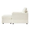 CAVINAS Modern Corduroy Lounge Sofa Chair, Upholstered Accent Chair with Ottoman, Wide Armrests and Pillow, Adjustable Backrest - 4 of 4