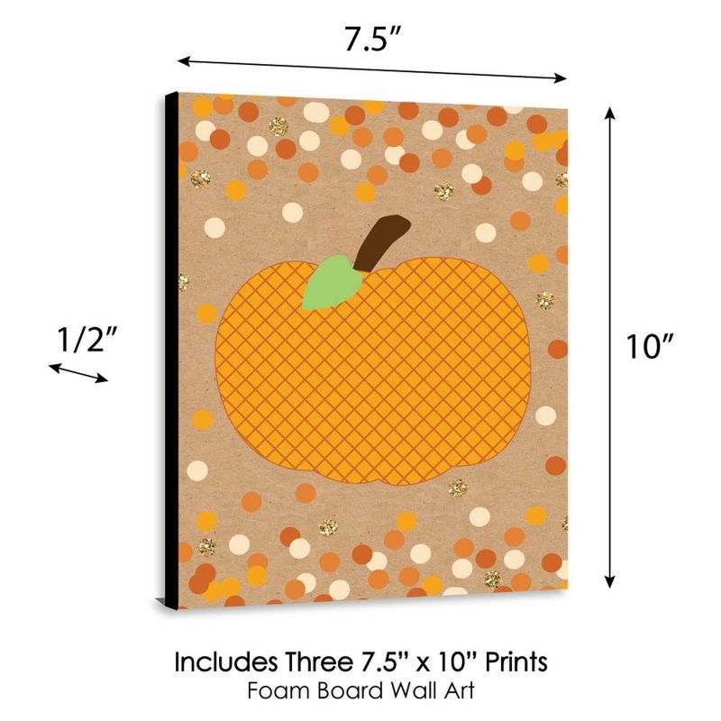 Big Dot of Happiness Pumpkin Patch - Autumn Wall Art and Fall Home Decor - 7.5 x 10 inches - Set of 3 Prints, 4 of 7