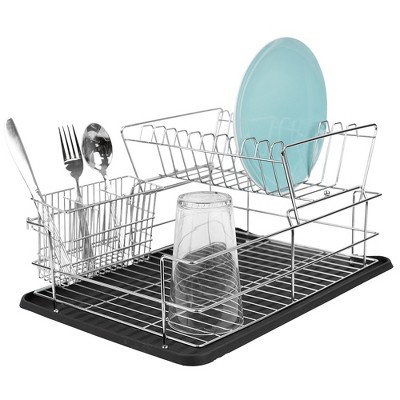 Two-Tier Dish Drying Rack - Rust Proof Stainless Steel, Self