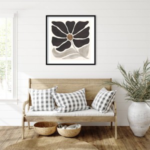 Amanti Art Modern Petals V Neutral by Veronique Charron Wood Framed Wall Art Print - 1 of 4