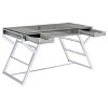 Emelle 2 Drawer Glass Top Writing Desk Gray Driftwood - Coaster - 3 of 4