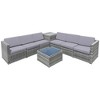 Tangkula Set of 8 Gray Rattan Wicker Sofa & Table Outdoor Cushioned Sectional Patio Furniture - 2 of 4