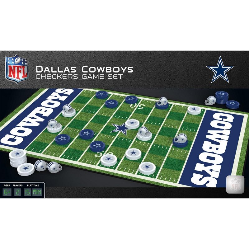 MasterPieces Officially licensed NFL Dallas Cowboys Checkers Board Game for Families and Kids ages 6 and Up, 1 of 6