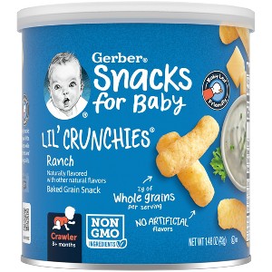 Gerber Baby Food Ranch Crunchies Baby Snacks - 1.48oz - 1 of 4
