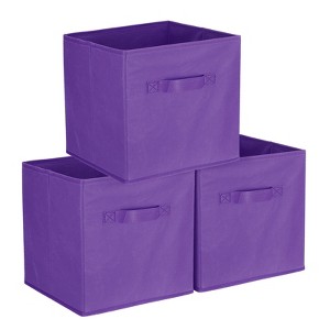 Unique Bargains Fabric Storage Bins 3 Pcs - 1 of 4