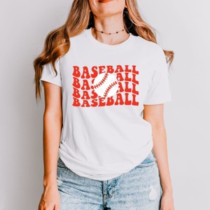 Simply Sage Market Red Baseball Stacked Short Sleeve Tee - 1 of 4