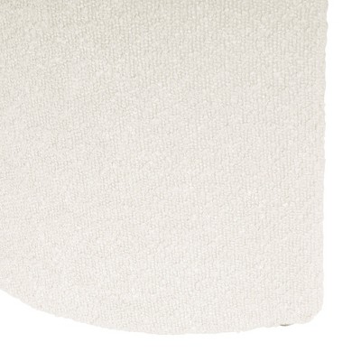 Cream Boucle Upholstered Rectangular Ottoman Foot Rest