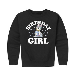 Girls' - Disney - Birthday Girl Daisy Graphic Long Sleeve Fleece Sweatshirt - 1 of 4