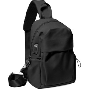 Small Sling Bag, Lightweight Crossbody Backpack with USB Charging Port for Travel, Hiking, and Everyday Use - 1 of 4