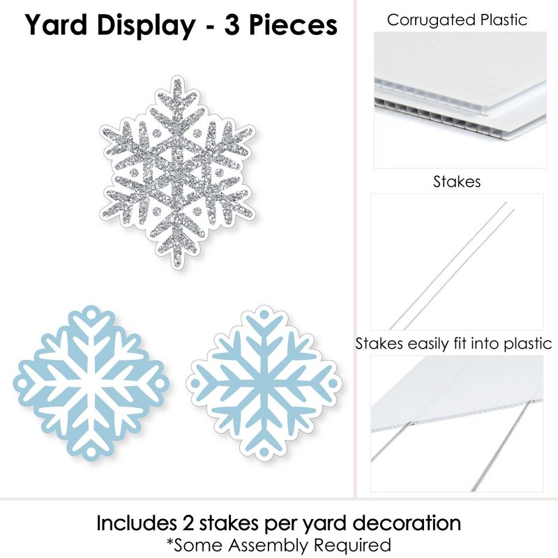 Big Dot of Happiness Winter Wonderland - Outdoor Lawn Sign Decorations with Stakes - Snowflake Holiday Party & Winter Wedding Yard Display - 3 Pieces, 4 of 8