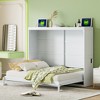 Full/Queen Murphy Bed Cabinet, Wood Murphy Bed Platform Chest Bed Frame, Folding Wall Bed for Bedroom & Guest Room - 2 of 4