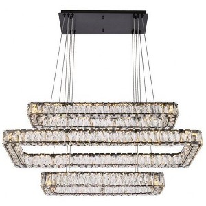 Elegant Lighting Monroe 3 - Light Pendant in  Black - 1 of 4