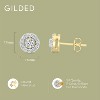 Gilded Lab-Grown Diamond Sterling Silver & 14KT Yellow Gold-Plated Stud Earrings for Women, Round Halo Shaped, 1/4, 1/2, 3/4, 1 Carat Total Weight - 4 of 4