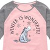 Girls' - Winnie the Pooh - Eeyore Winter is Wonderful Christmas Shirt Tail Raglan Graphic T-shirt - 2 of 4