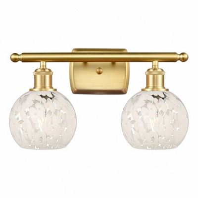 White Mouchette - 2 Light Bath Vanity In Modern Style-9 Inches Tall and 16 Inches Wide
