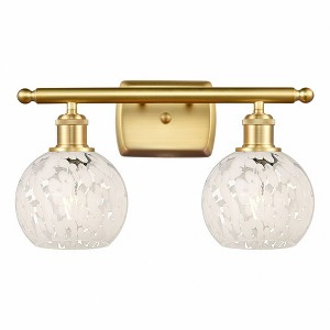 White Mouchette - 2 Light Bath Vanity In Modern Style-9 Inches Tall and 16 Inches Wide - 1 of 1