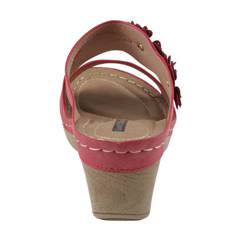 GC Shoes Rita Flower Comfort Slide Wedge Sandals, 3 of 6