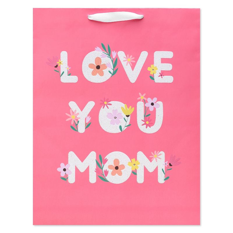 Mother&#39;s Day &#39;Love You Mom&#39; Large Gift Bag Pink, 3 of 6