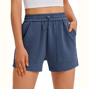 Pinspark Sweat Shorts for Women Casual Summer Athletic Short Elastic Waist Comfy Lounge Shorts Cute Bottoms with Pockets - 1 of 4
