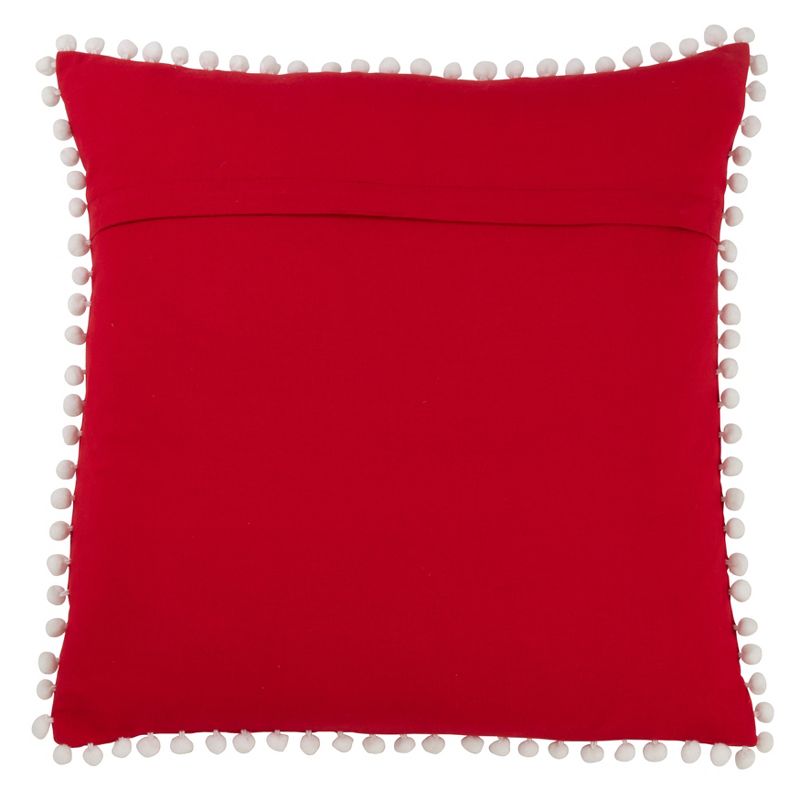 Saro Lifestyle Sugar Skull Pillow - Down Filled, 18" Square, Red, 2 of 3