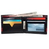 Men's Leather Slim Bifold Wallet, Black/Red, One Size - 3 of 4