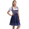 Clearlove Women's Denim Blue Vintage Inspired Three Piece Mini Dress Set Short Sleeve Shirt with Pinafore Jumper and Adjustable Apron Outfit - 3 of 4