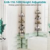 Racxily Rust-Resistant Corner Shower Caddy For Bathroom 4 Height Adjustable Shelves With Tension Pole Towel,Standing Bath Storage Rack - 3 of 4